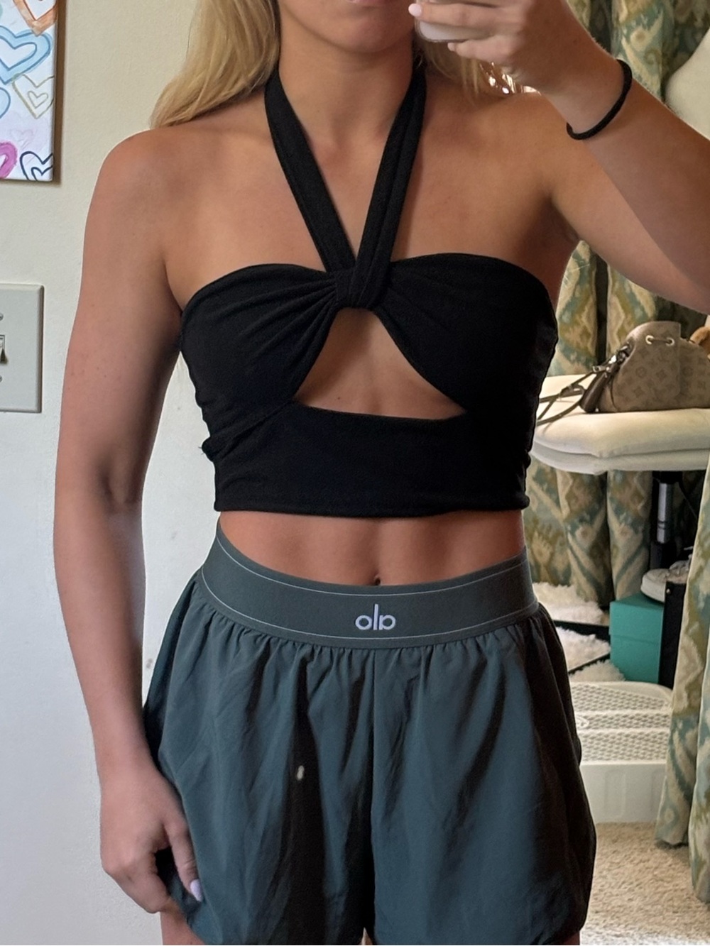 Missguided Black Twist Halter Crop Top
